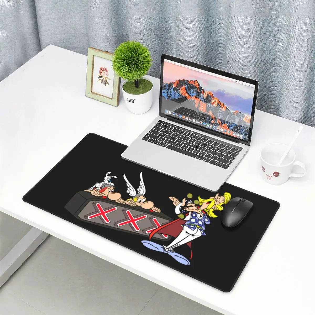 Asterix Và Obelix Miếng Lót Chuột Chơi Game Văn Phòng Thảm Cacofonix Có Được Tài Năng 80X30 Vải Mousepad Cho Máy Tính