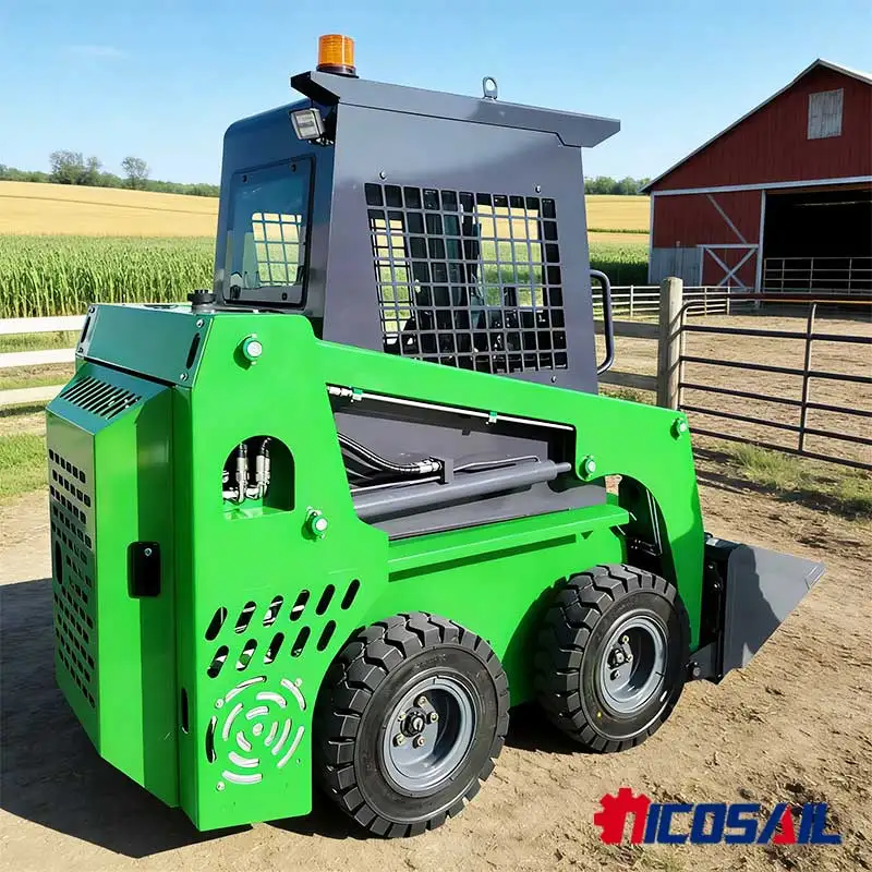 

JC25 Mini Skid Steer Loader – 1300kg Self-Weight & 120mm Ground Clearance for Stable Operation on Rough Terrain