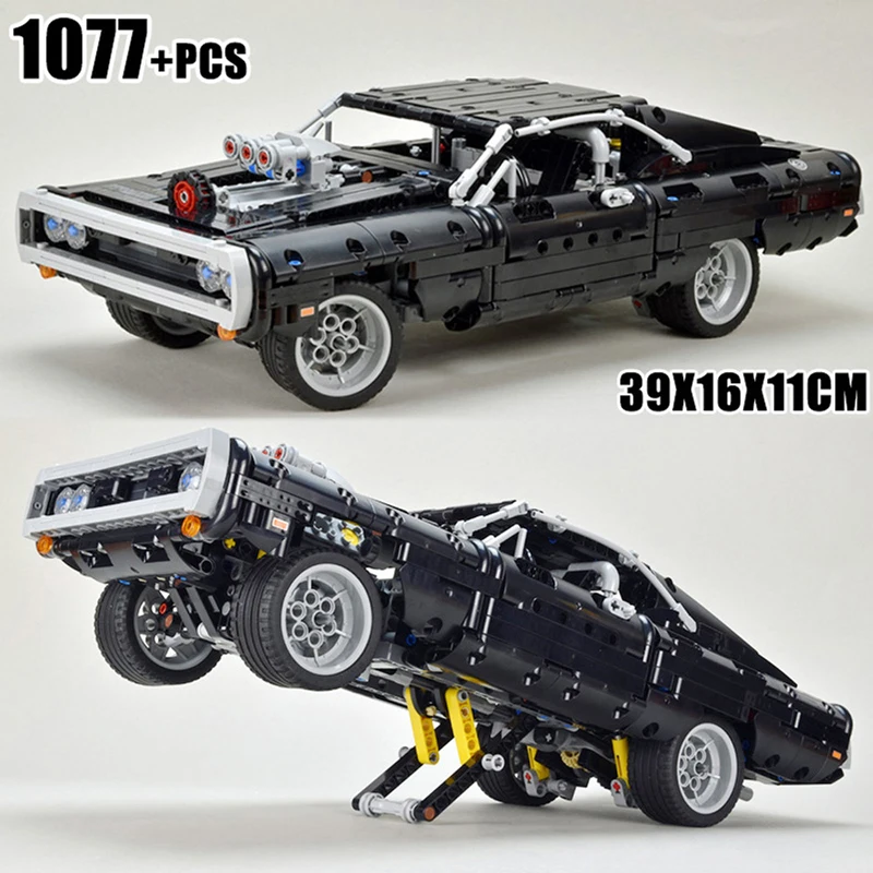 2024 New Technical Assemble Fast and Furious Dodge Building Blocks Charger Racing Car Model MOC Bricks Set Toys For Kids Gifts