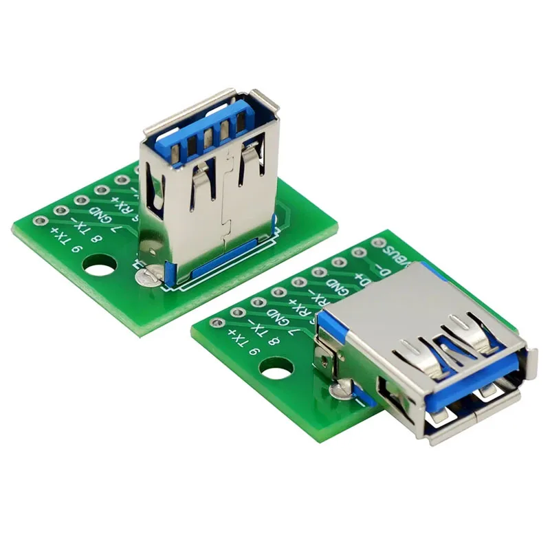 USB 3.0 Female Header to DIP Module Flat to Straight Plug Adapter Board Female Adapter Board 2.54 PCB Board Connector USB