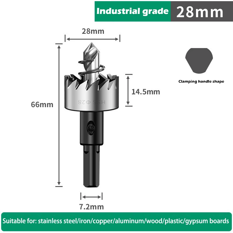 Gatenzaagset 12-100 mm harde metalen boren Zware gatopener Gatsnijder voor metaal Roestvrij staal Ijzer Hout Kunststof enz.