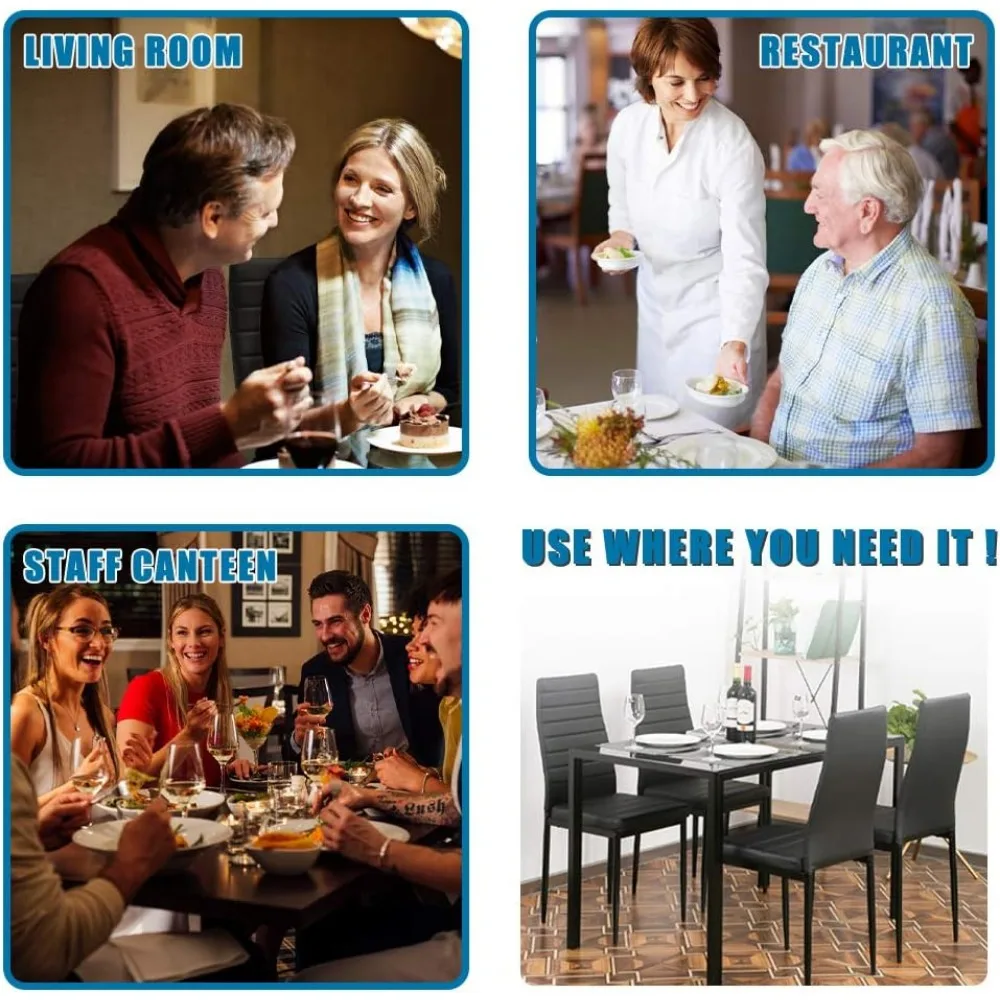 FDW Dining Table Set Glass Dining Room Table Set for Small Spaces Kitchen  and Chairs for 4  with Chairs