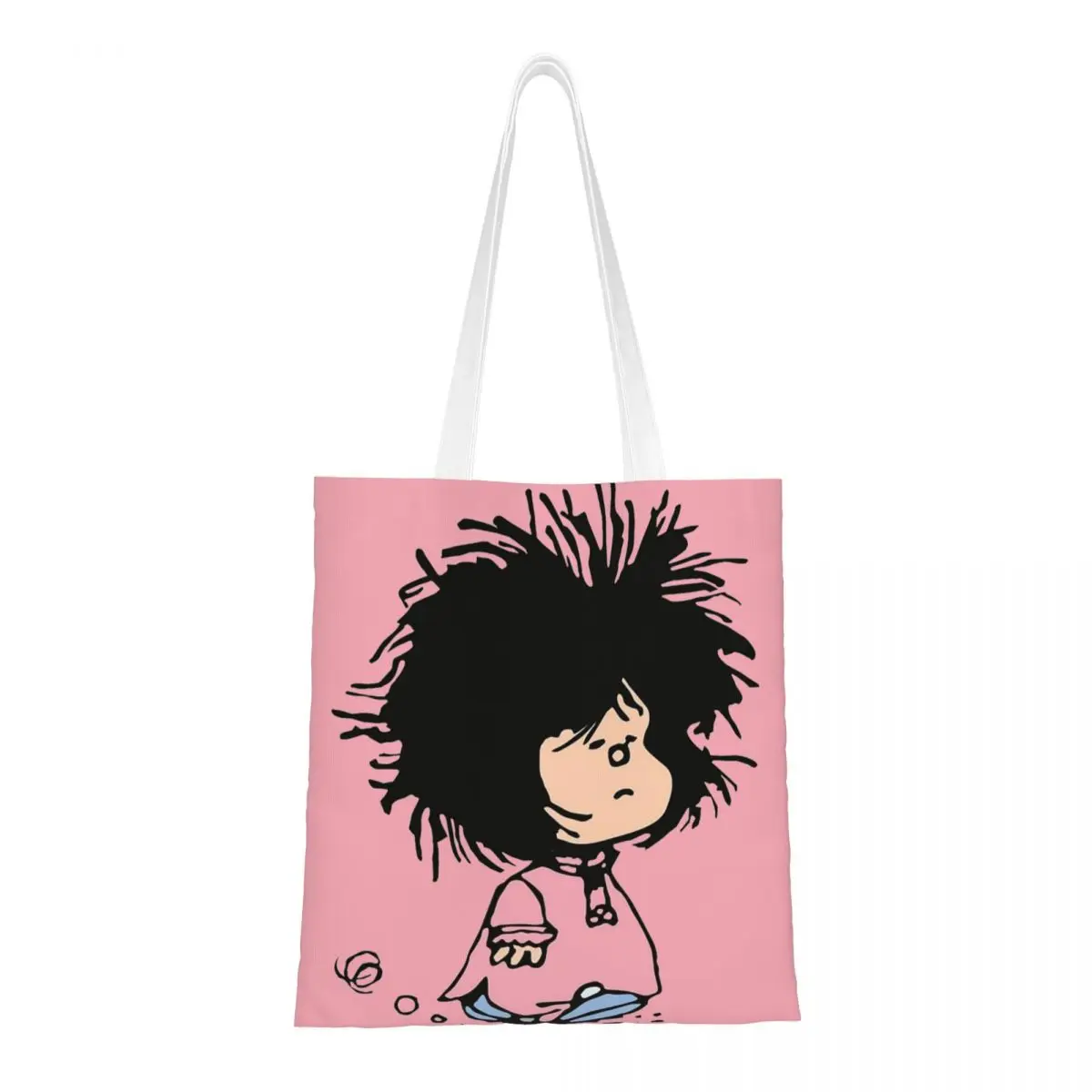 Sleepy Mafalda Funny Canvas Tote Bag Trendy Large Capacity Shopping Bag for Women Travel Bags