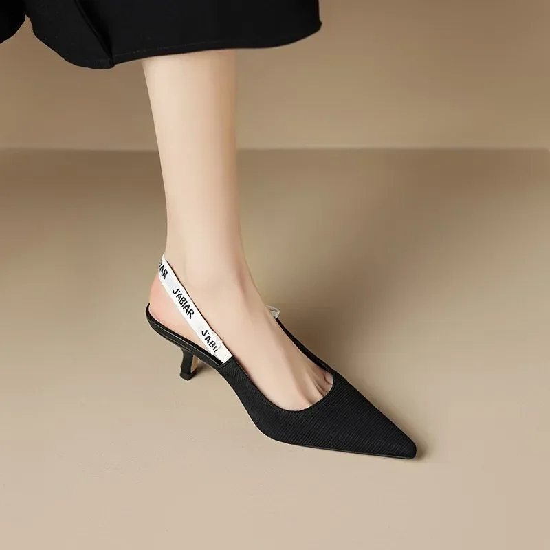 2026 Summer Sexy Pointy Heels Fashion Letter Design Lace-up Elegant Women's Dress Stiletto Sandals Party Party Zapatos De Mujer image 4