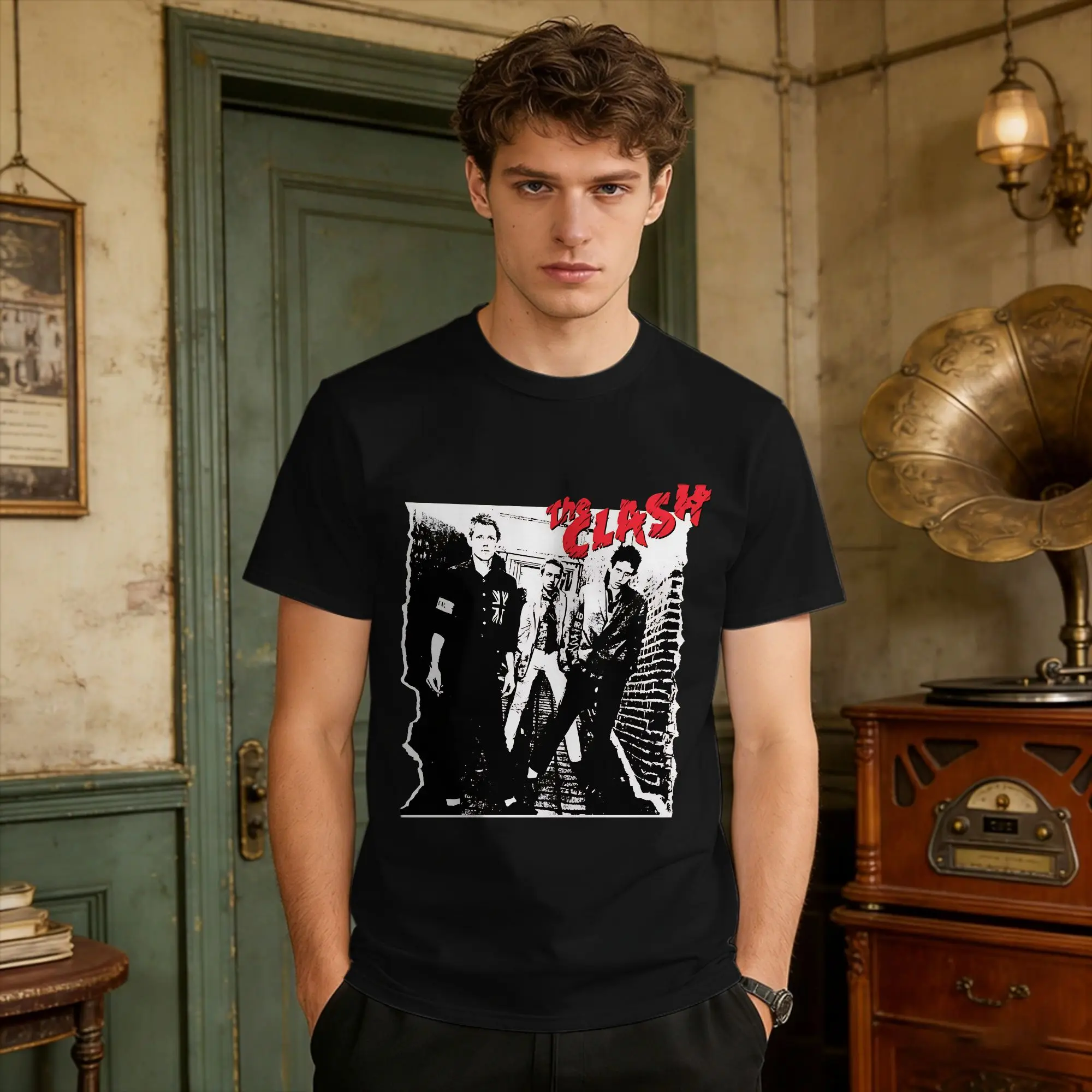 The Clash Self Titled  T-Shirt Enhanced Album Art Edition T Shirts Short-Sleeved Tshirt Summer Pure Cotton Plus Size 5XL Top Tee