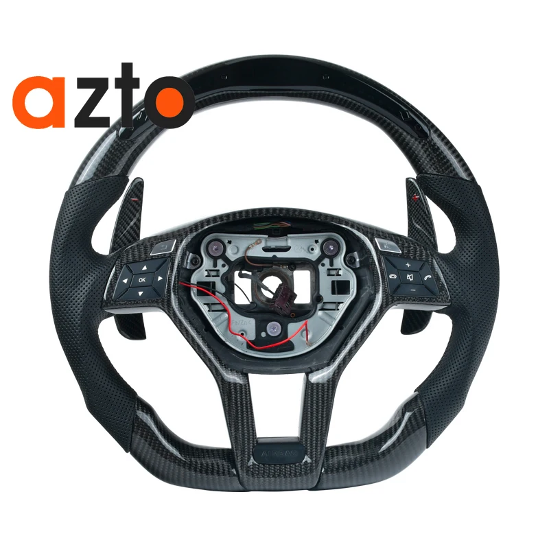 Volante de fibra de carbono personalizado para Mercedes Benz, accesorio de coche de Clase E, C, CLS, W218, W212, W204, W207