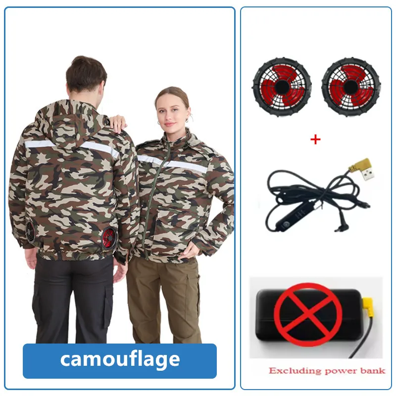 

New Summer Men'S Outdoor Work Jacket With Fan Cooling Construction Sites Casual Loose Hiking Hiking Fishing Sun Protection Coat