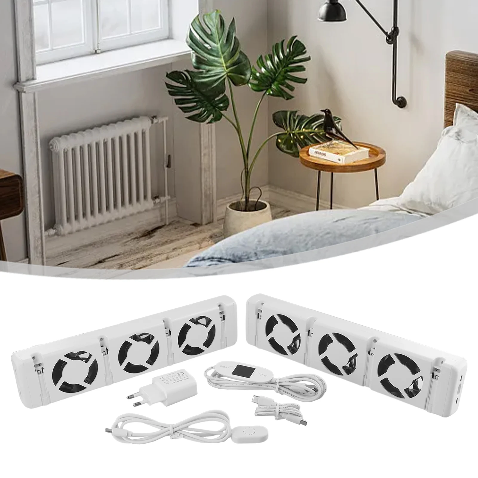 

With Power Adapter Fan Heater Radiator Ventilator Easy Installation Set Temperature Temperature Sensor Flame Retardant