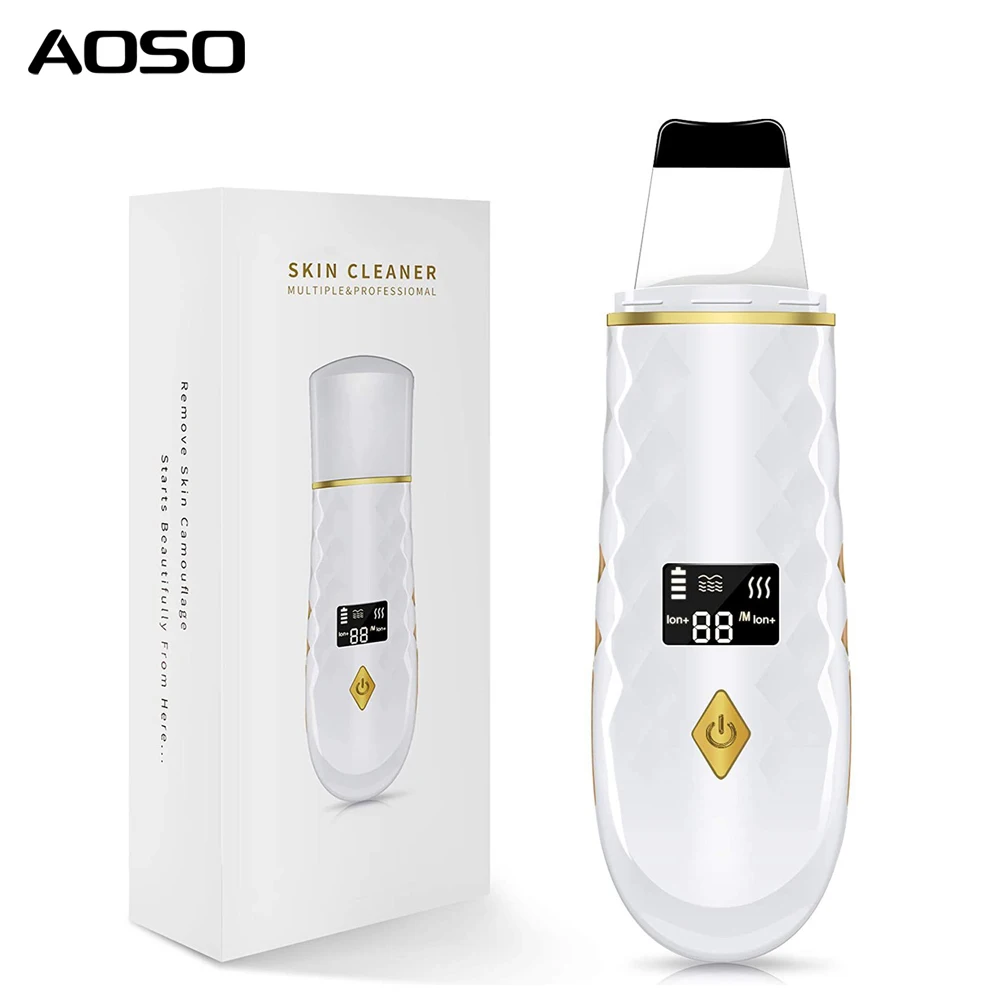 LCD 초음파 피부 스파출라 - 모공 클리너 및 블랙헤드 제거기 얼굴 스킨케어 기기