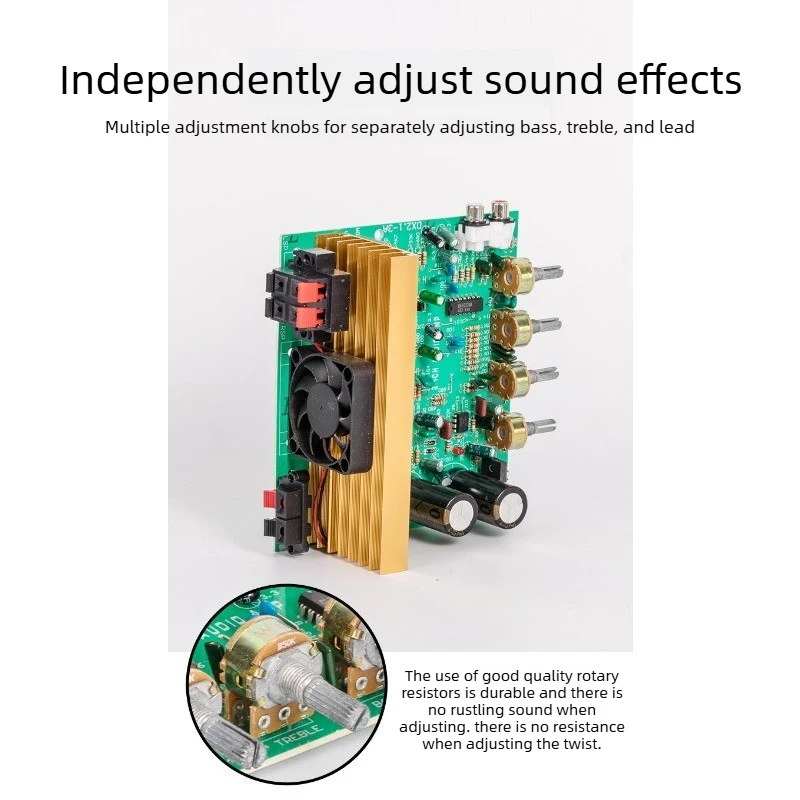 300W high power 2.1 channel amp board, strong subwoofer output, home audio discrete tube three-channel bass plate component