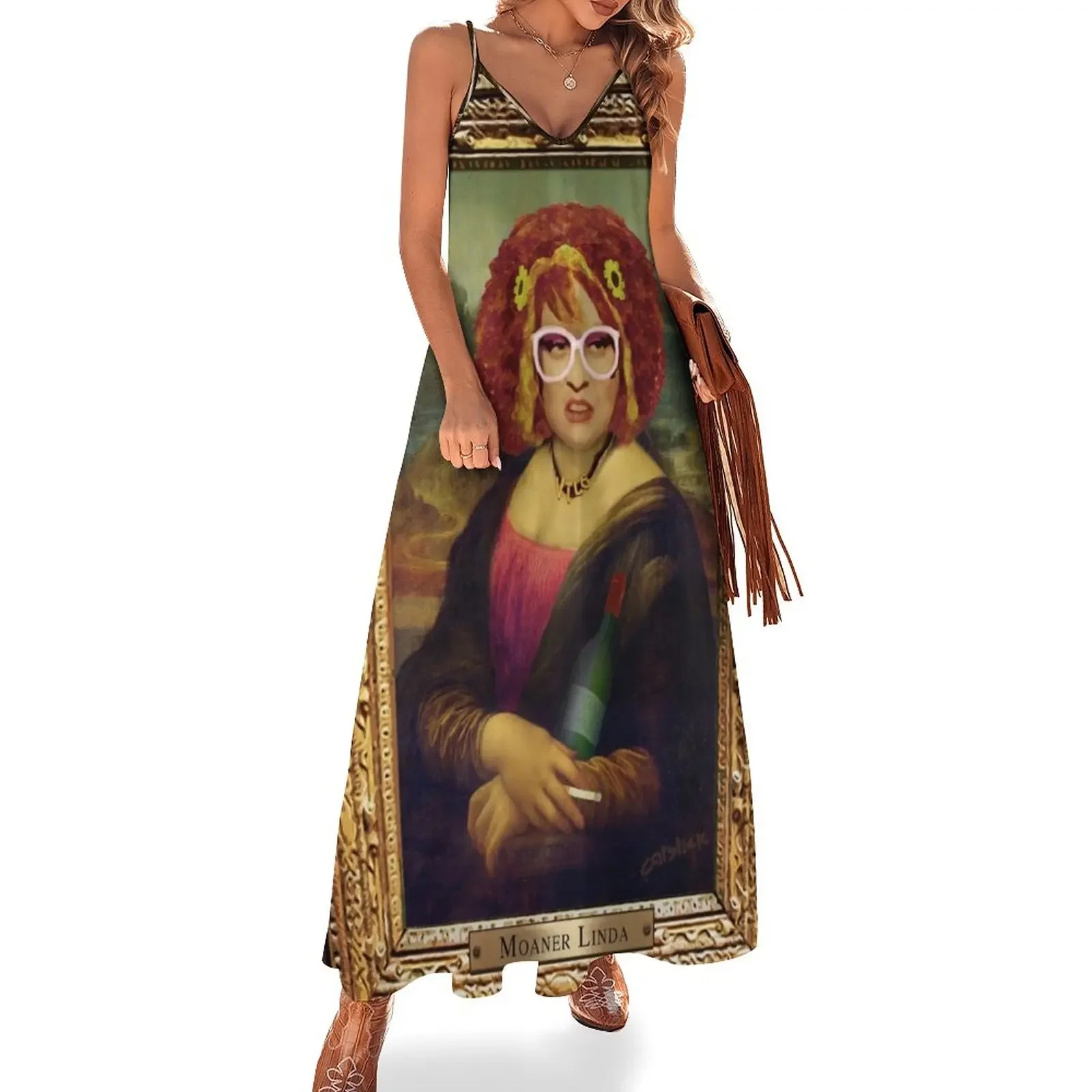 

Moaner Linda (Gold Frame) Sleeveless Dress chic and elegant woman dress long sleeve dress