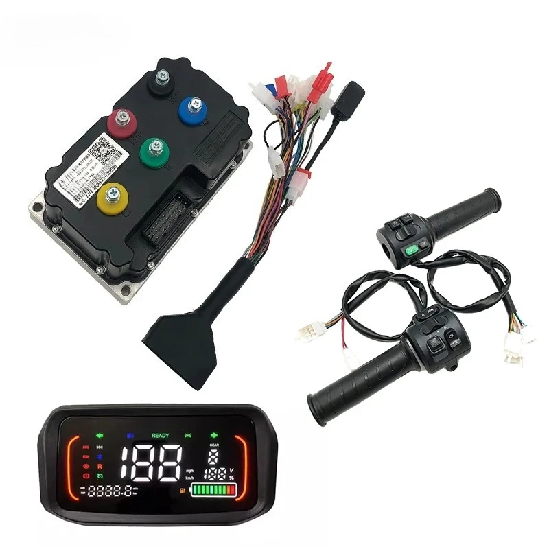 ND72360 190A Rate Volt48v/60v/72v 3KW-4KW 100KMH BLDC Sine Wave Motor Controller with N1S One-LIN Display T08 Throttle
