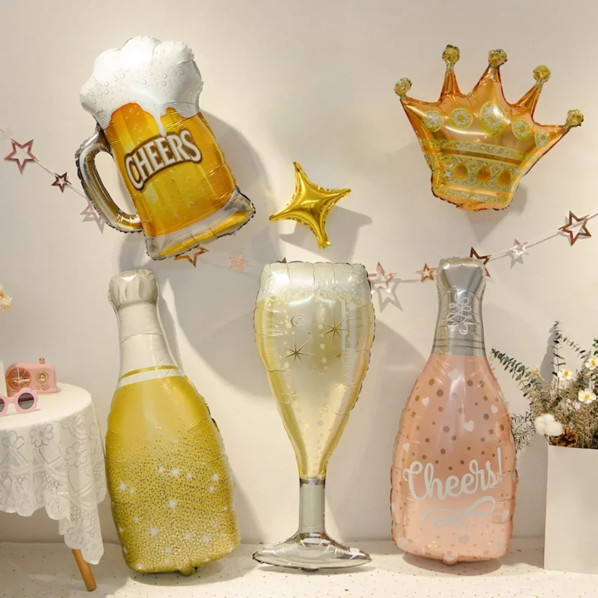 

Champagne Beer Aluminum Film Balloon Birthday Party Wedding Anniversary Decoration Arrangement Large Wine Glass Aluminum Ballon