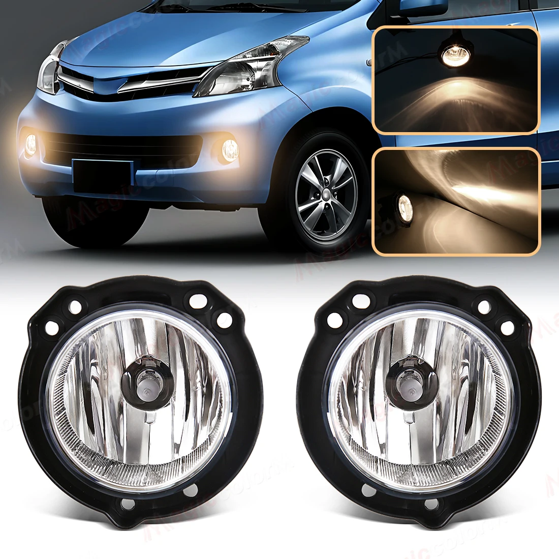 For Toyota Avanza 2012 2013 2014 2015 2016 LED Fog Lamp DRL Light Daytime Running Bumper Driving Waterproof Switch Relay Wires