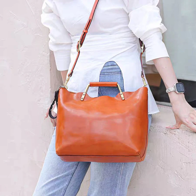 Soft PU Tote Bag For Women ,Metal Handle Handbag,Large Capacity Crossbody Shoulder Bag With Magnetic Snap,Square Briefcase 