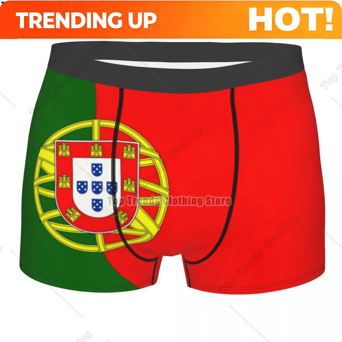 Male Fashion Flag Of Portugal Underwear Portuguesa Patriotic Boxer Briefs Soft Shorts Panties Underpants