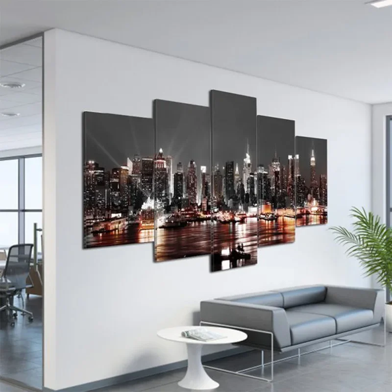 

Framed HD New York City Architecture Landscape Pentagram Hotel Home Decoration HD Decorative Painting