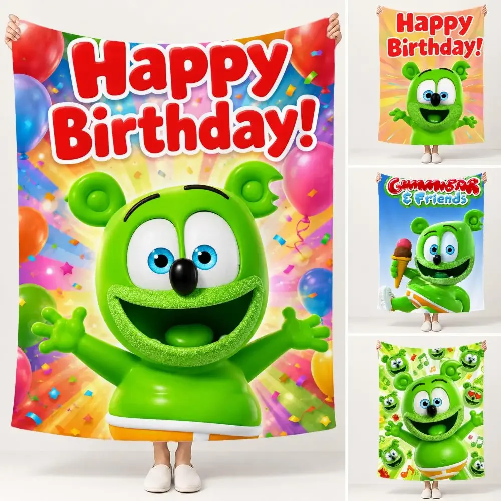 Animation Gummibar Throw Soft Plush Flannel Pet Blanket, Home Decor Cover for Sofa, Bed, Trip & Picnic