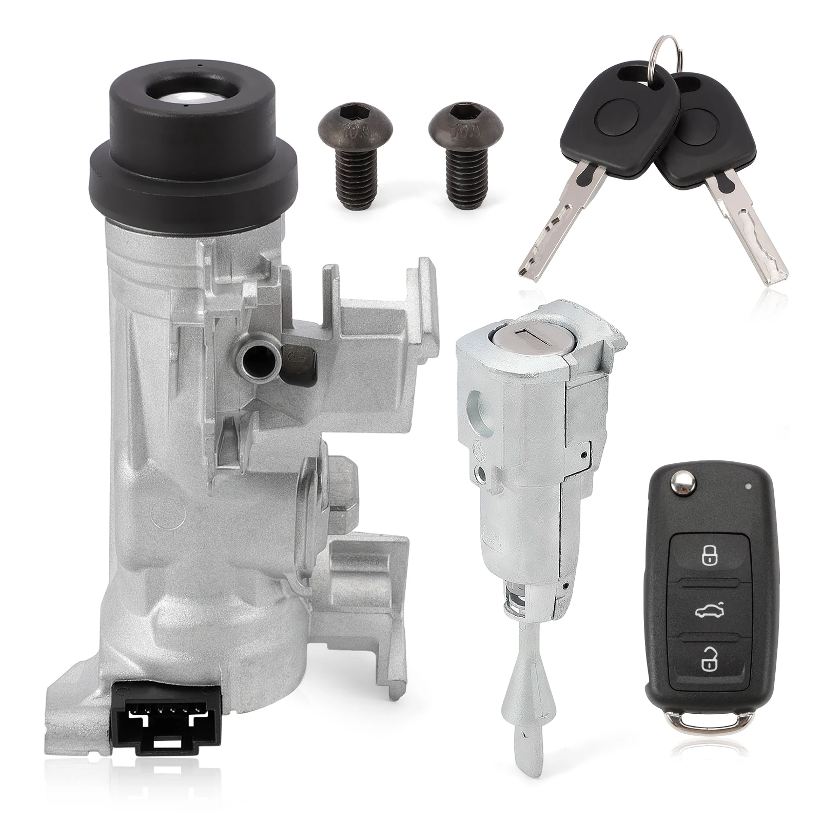 Ignition Switch Lock Cylinder with Intelligent Remote Control Key 1K0905851B for 2006-2018 Volkswagen VW Jetta