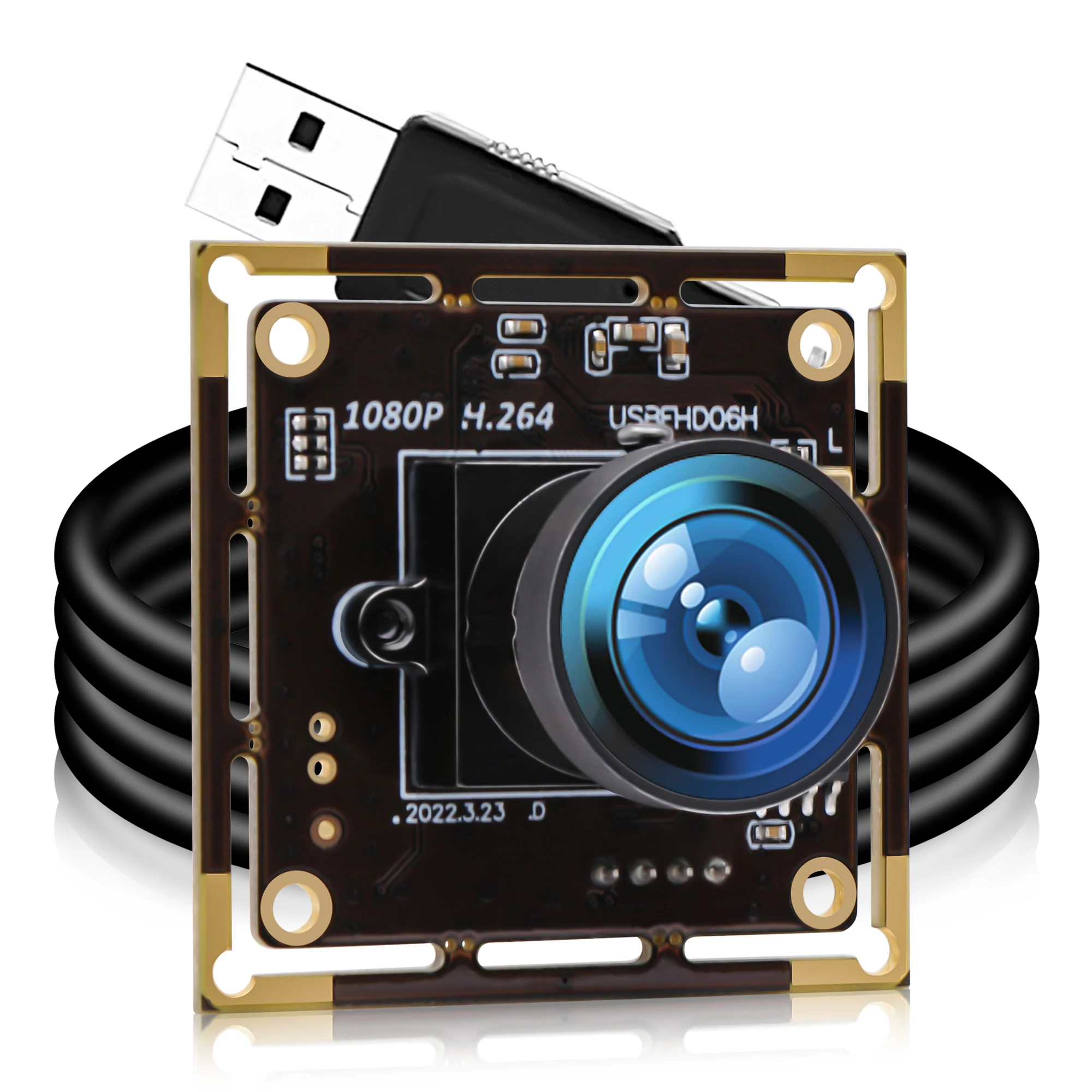 ELP 2MP Mini USB Camera Module Full HD 1080P 30FPS IMX323 CMOS 0.01Lux Low Light USB Webcam Board with 170 Degree Fisheye Lens