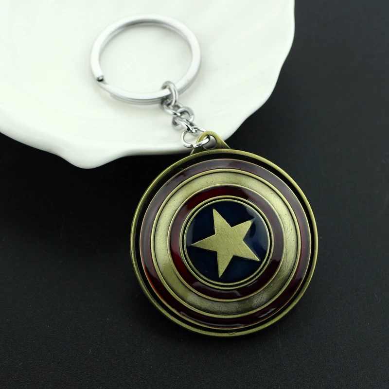 Captain America Schild Schlüsselanhänger Kreativer Spaß-Schlüsselring Superheld Avengers Autoschlüsselhalter Rucksack-Accessoire – Detail 2