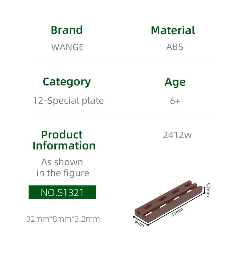 Wange 244Pcs/lot 2412W Tile Modified 1x4 Grille Double flat double line Block Moc Color Accessories Compatible with Brick Gifts