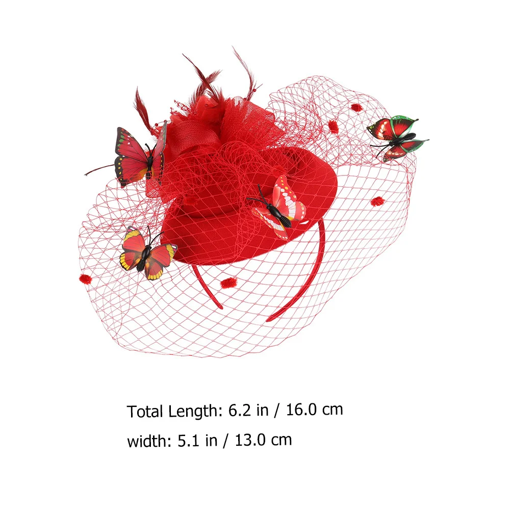 

1Pcs Wedding Headwear Mesh Mini Hat Chic Hair Hoop for Birthday Wedding Photo Shoot Women Hair Ornament