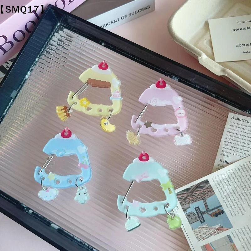 Cute Dessert Cake Pendant Carabiner Mountaineering Buckle Kawaii Acrylic Keychain Multipurpose Keyring Hook Bag Hanging【SMQ】