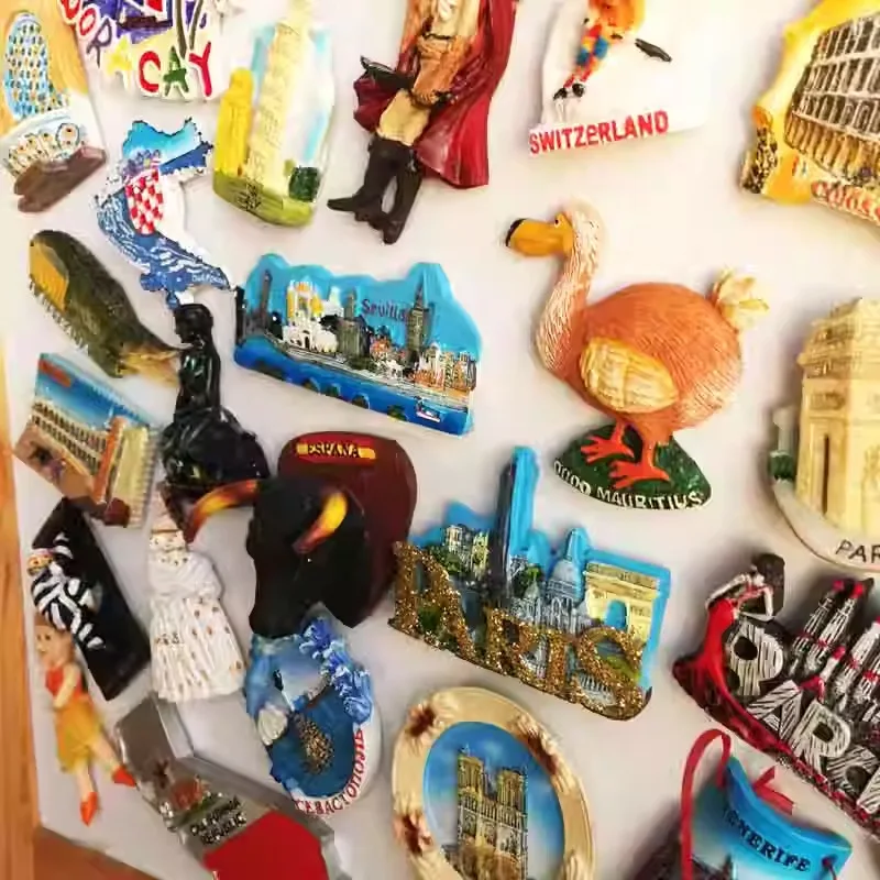 Scenic spots around the world cultural creative tourism memorial decorative crafts resin painted magnetic refrigerator magnets