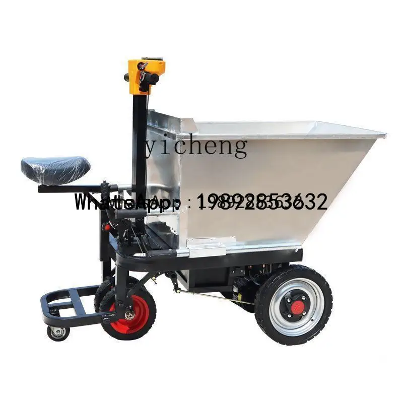 

X3 farm electric stainless steel bucket cart tricycle pull feed dump truck