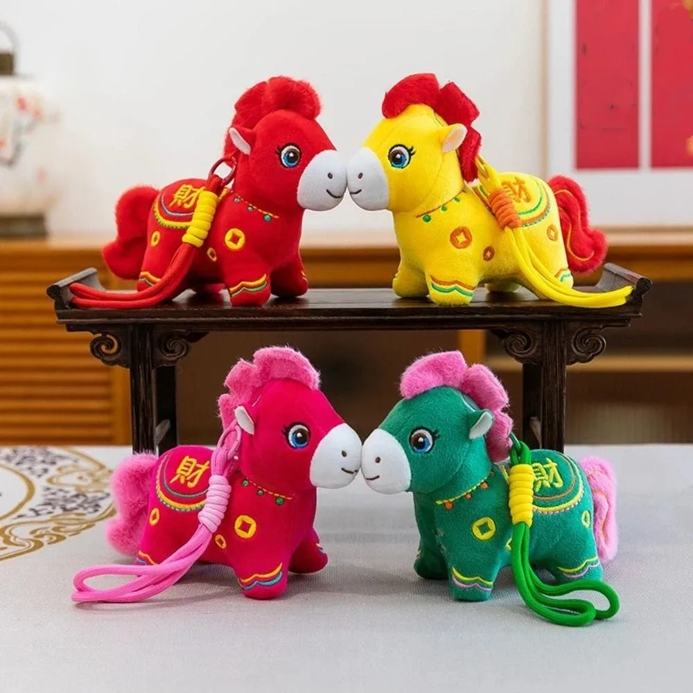 

Chinese Zodiac Little Horse Plush Ornament Cartoon Soft Stuffed Pony Plush Pendant Traditional New Year Mascot