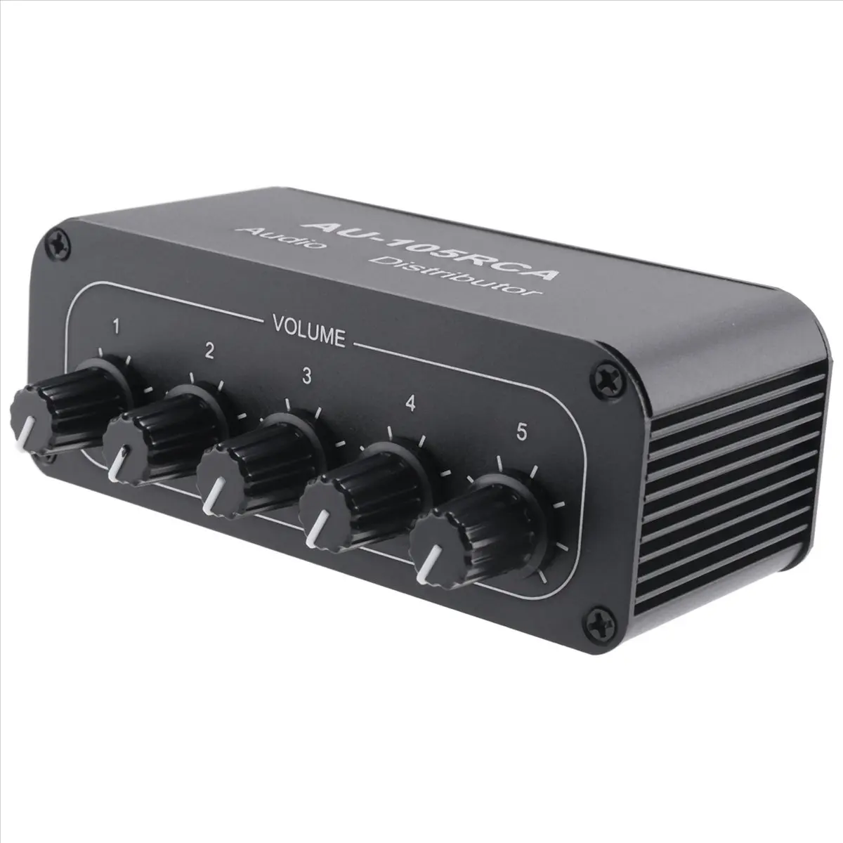 A62X Stereo Audio Mixer 1 Input 5 Output Multi-Channel Audio Source Distributor RCA Interface for Power Amplifiers