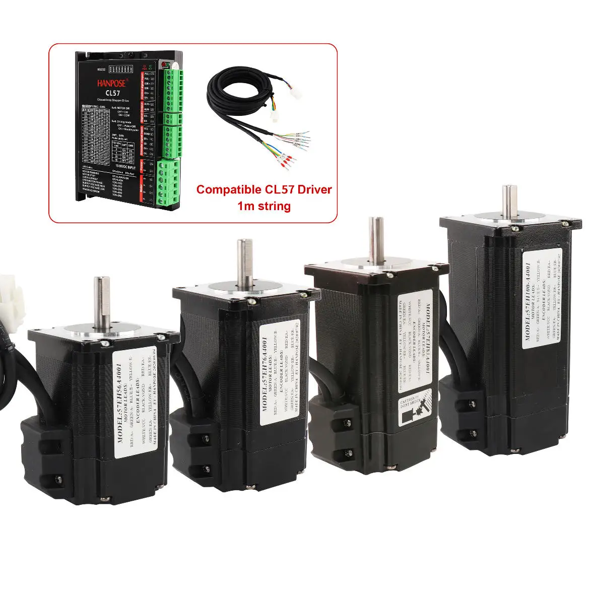 

Серводвигатель X HANPOSE Nema 23 57EH56/76/83/100/112+CL57 4.0A 1.3N.m. Двигатель с замкнутым контуром