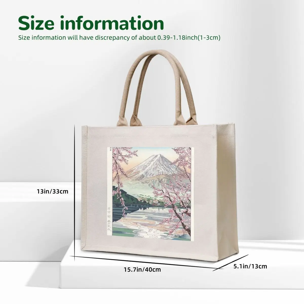 Mount Fuji Cherry Blossom Tote Bag ecological bags Lady bag Big bag women