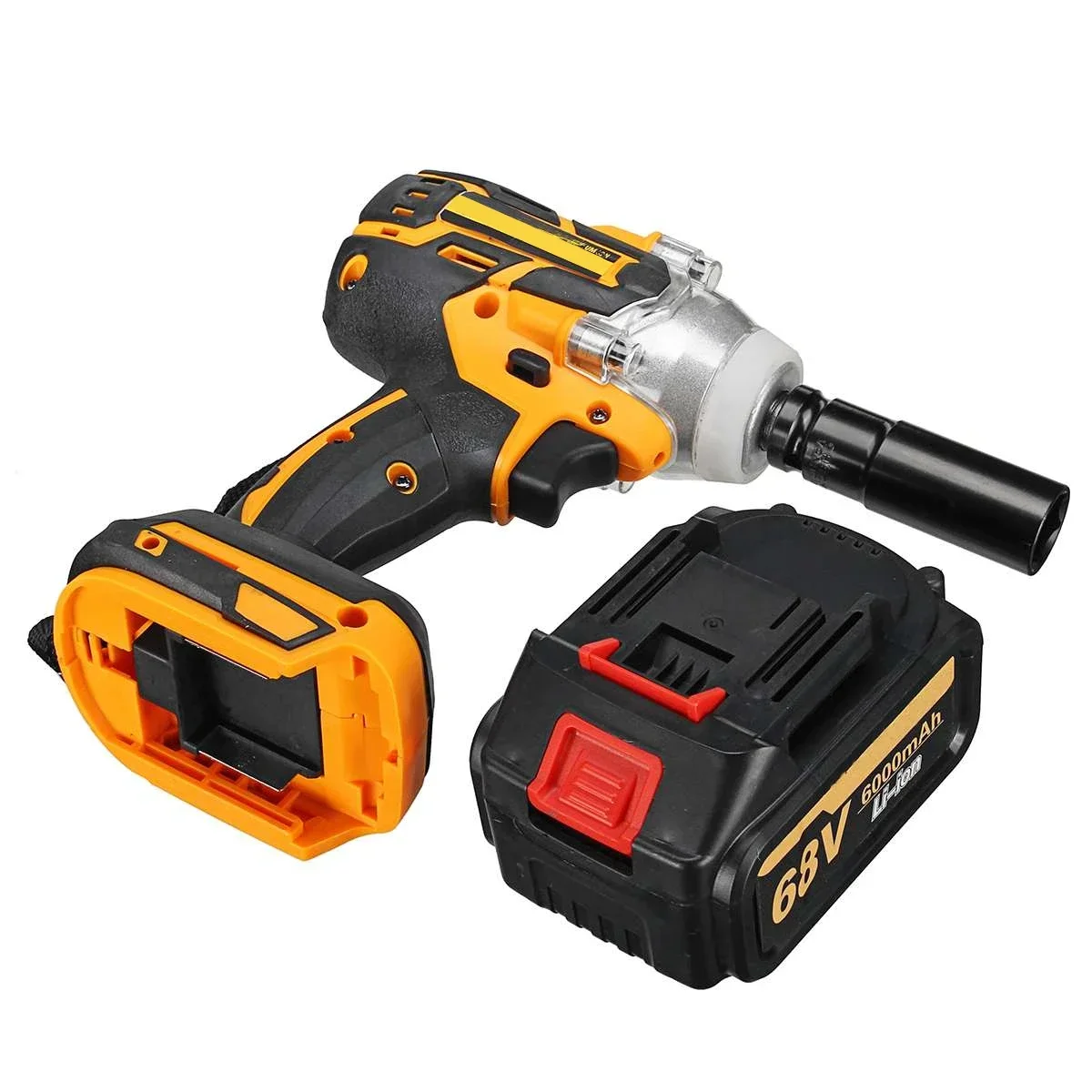 21V Brushless Electric  Impact Wrench Hand Drill Installation Power Tools With 2X 6000mAh Li Battery Batteries