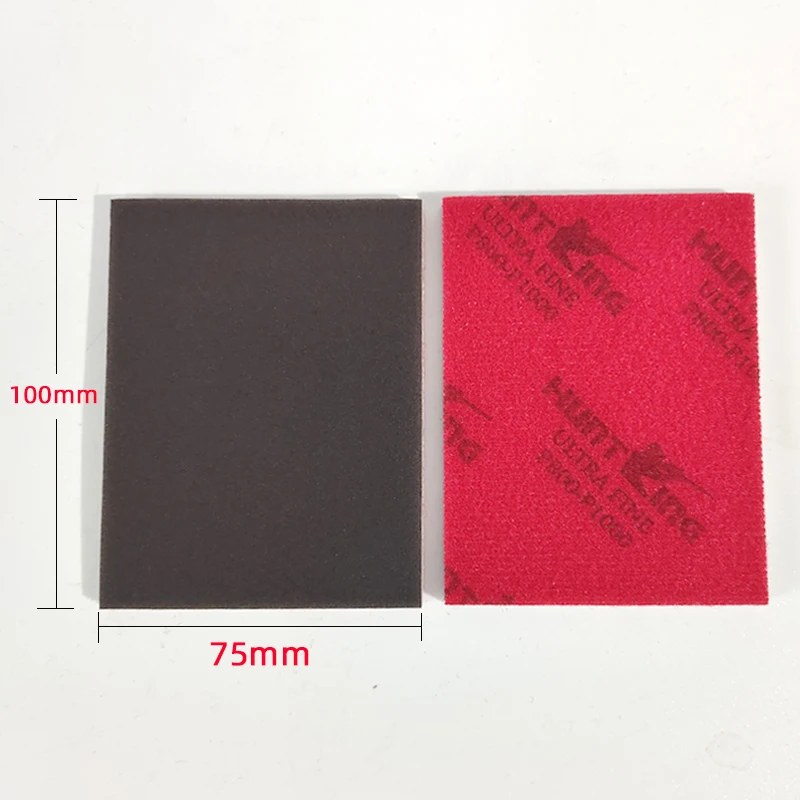 Dry Sponge Sandpaper Red Square 75x100mm Wear-resistant Abrasive Sheet for Car Putty Furniture Hardware Finishing
