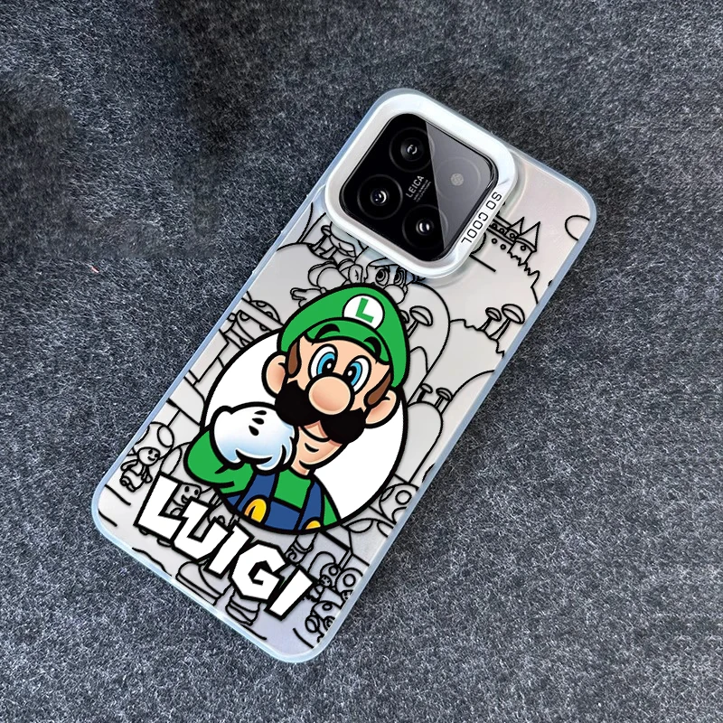 Anime Super M-Mario Cartoon For Xiaomi 14T 12T 13T Poco F3 F4 M2 M3 M5s X3 X5 M6 Pro GT Plus C65 Colorful Silver Phone Case