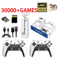 M15  Pro 4K Game Stick 64G 30000+ Video Game Console 2.4G Double Wireless Controller 4K Retro Game TV Stick Retro Classic Games