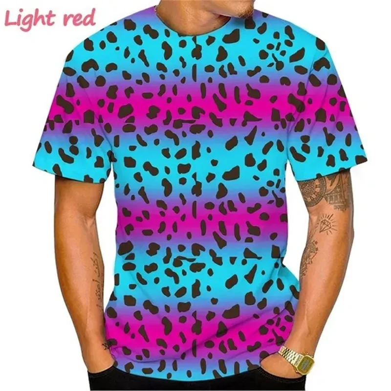 Fashion 3D Printed Leopard Pattern T-shirt Foe Men Round Neck Short Sleeve Men\'s Tee Tops Plus Size Streetwear Men T Shirts