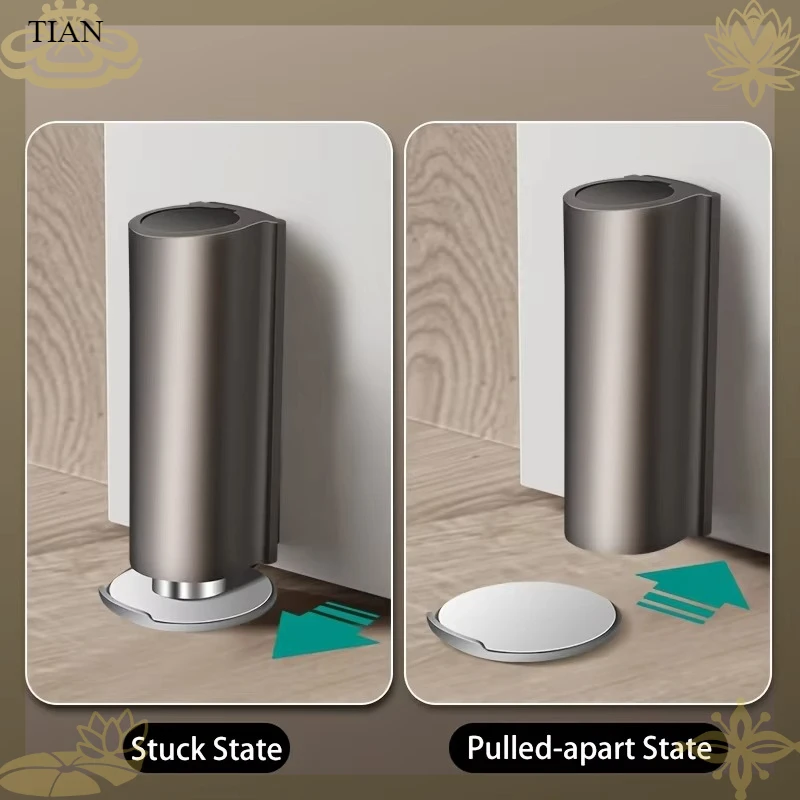 Door stop magnetic Door stopper Milk white black nail free Door base door hardware close prevention door closer Bumper block
