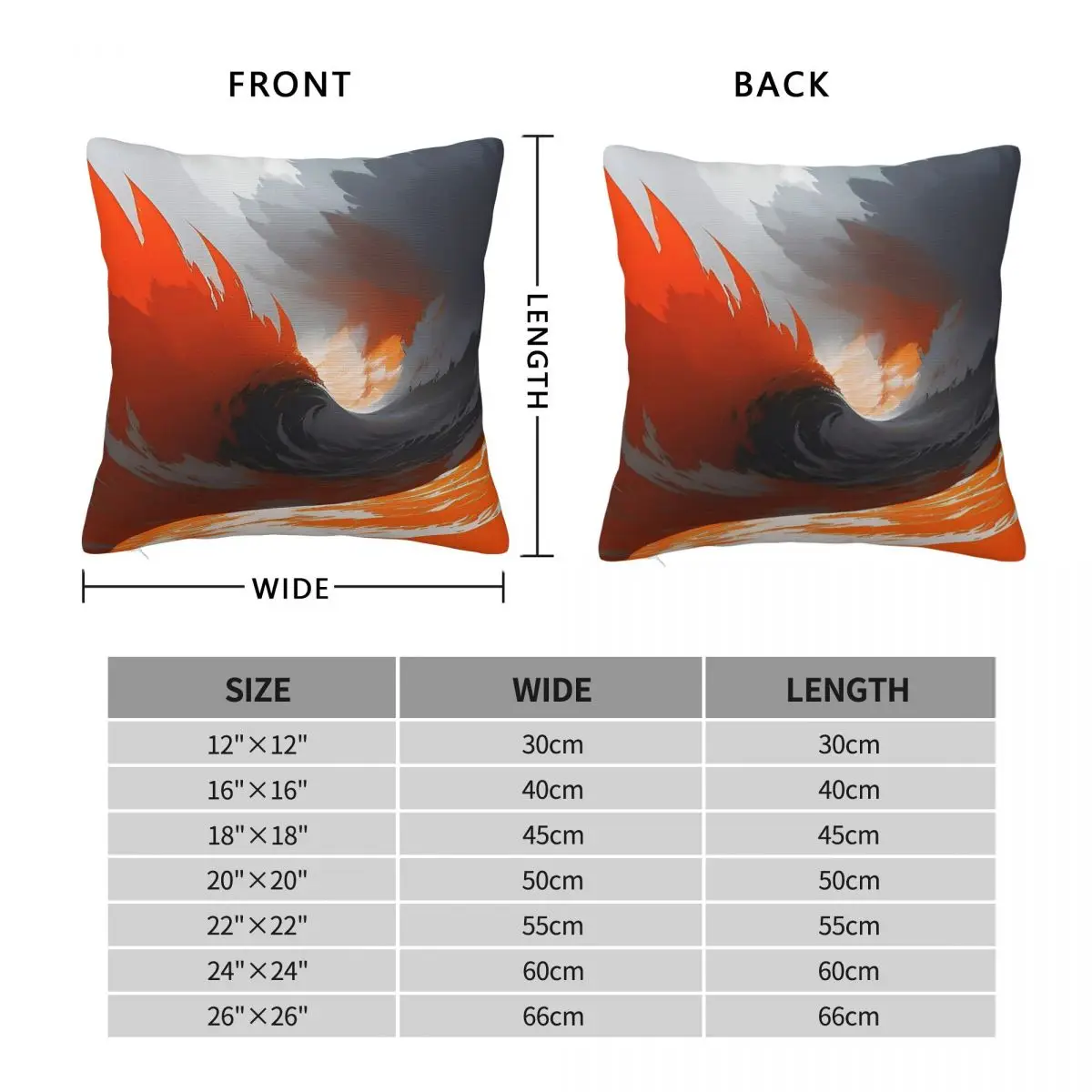 Orange Gray Scenic Mountain Waterfalls Square Pillowcase Polyester Linen Velvet Pattern Zip Decor Home Cushion Cover