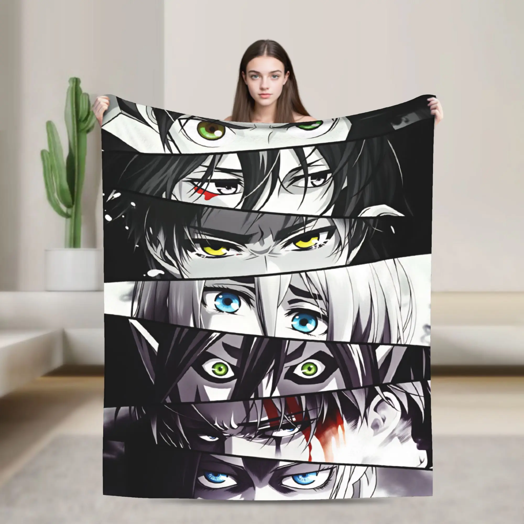 Attack On Titan Blanket Quality Super Soft  Throw Blanket Winter Decorative Couch Chair Sofa Bed Funny Bedspread
