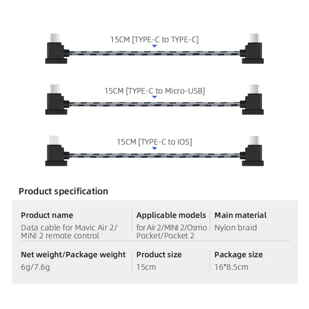 Кабель для передачи данных для Dji Mavic Air 2 Mini 2 Pocket 2 IOS Type-C Micro-USB адаптер проводной разъем кабель для планшета телефона Аксессуары для дрона