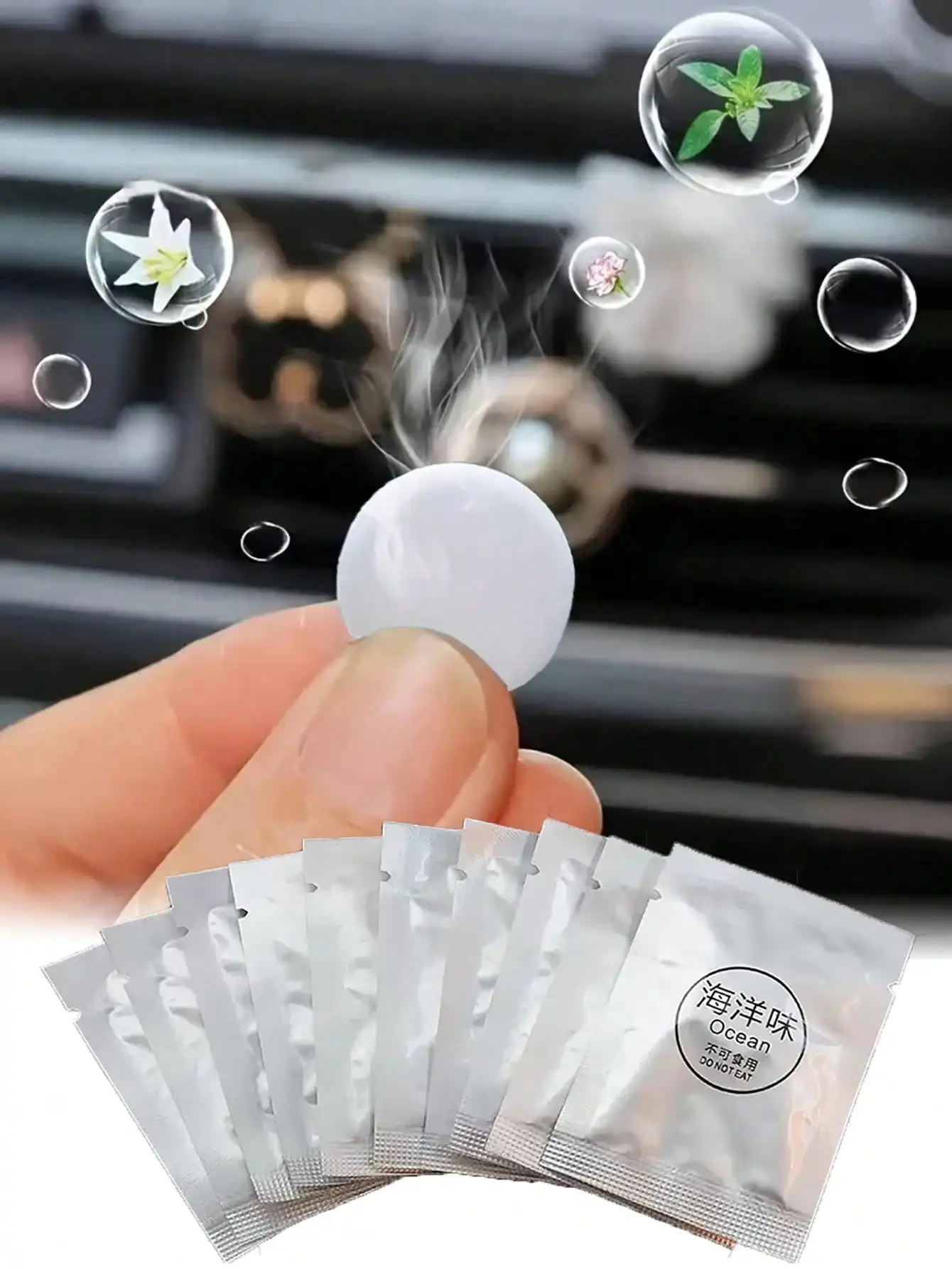 

5pcs Car Air Freshener Refill Sheets - Lemon, Peach, Cologne, Ocean And Lavender Scents, Keeping Your Journey Fresh And Pleasant. Solid Fragrance Replacement Sheets For Car Air Conditioning, Can Be Clipped Inside The Vehicle.