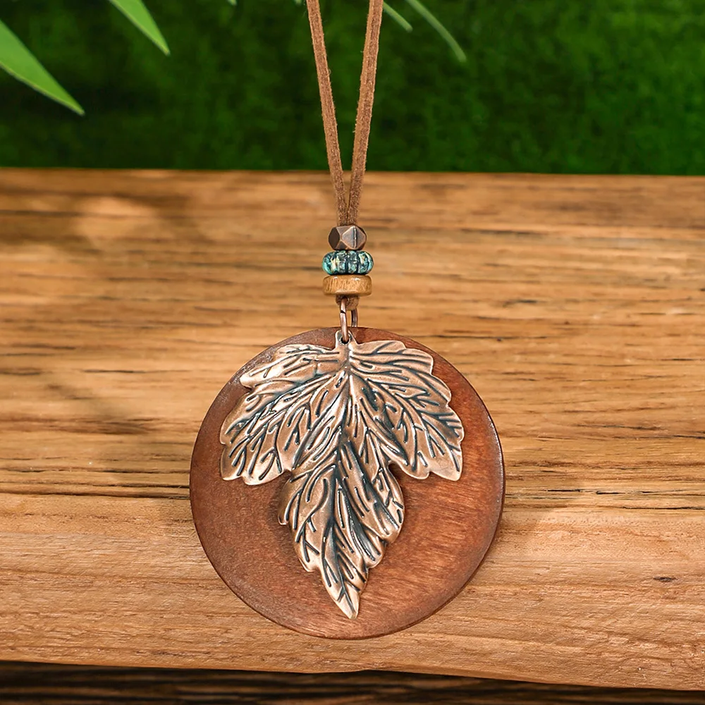 خمر العصرية بوهو قلادة طويلة المرأة أزياء أنيقة الفيروز شل قلادة البني قلادة القلائد والمجوهرات #1