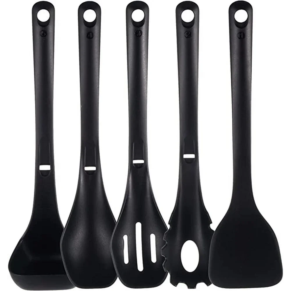 Utensili da cucina in silicone resistente al calore Set spatola forchetta per pasta cucchiaio solido cucchiaio a fessura utensili da cucina nylon durevole facile da pulire