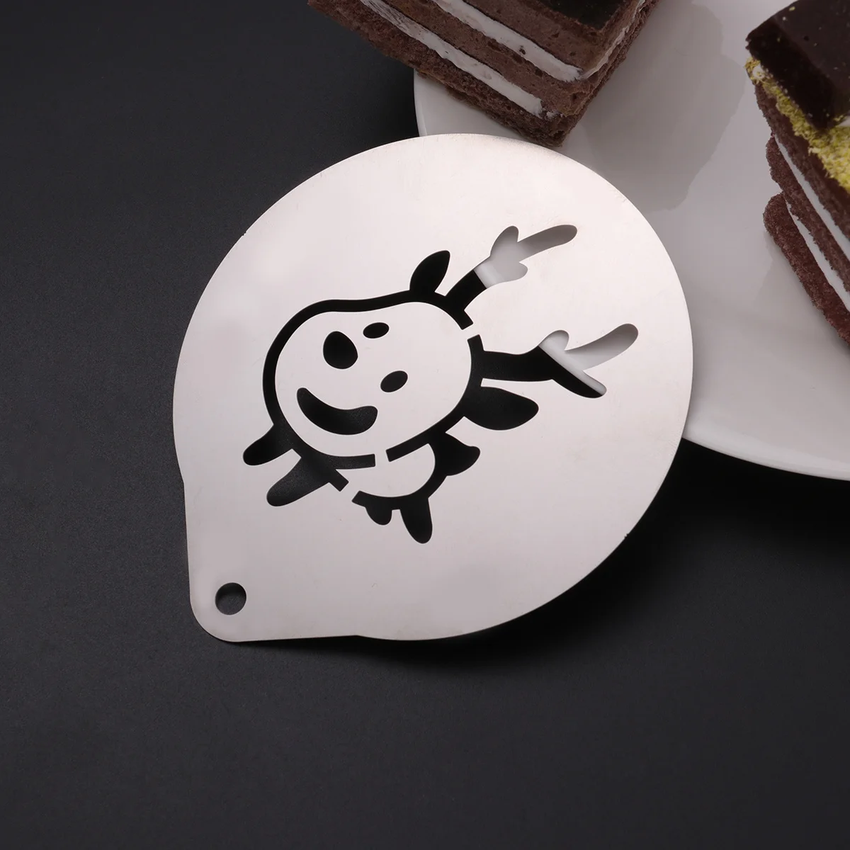 

Coffee Stencil for Latte Art Stainless Steel Reindeer Design Tool Cake Mousse Candy Jelly Chocolate Ice Cube Mold Decor