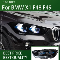 For BMW X1 F48 F49 Headlights 2016-2019 DRL 12V H7 LED Bi Xenon Bulbs Fog Light Tools Novelty Car Accessory X1 F48 F49 Head Lamp