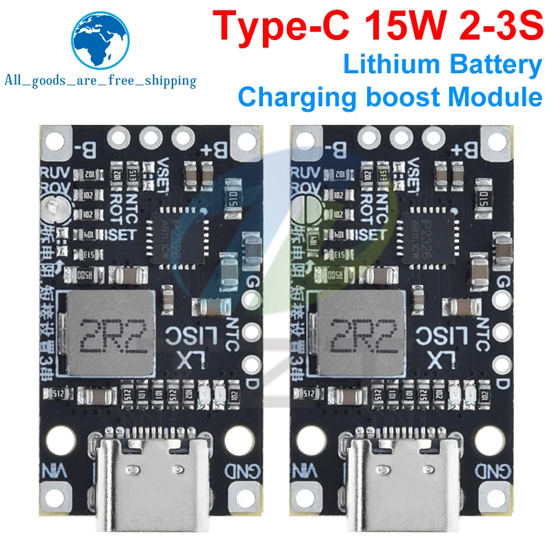 Type-C USB 2/3S BMS 15W 8.4V 12.6V 1.5A Lithium Battery Charging Boost Module With Balanced Support Fast Charge With Indicator