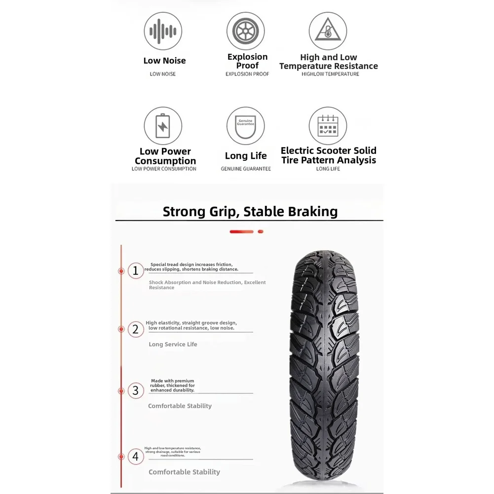 solid-rubber-tire-14-inch-250-10-for-electric-scooter-puncture-resistant-airless-wheel-with-stable-braking-and-strong-traction